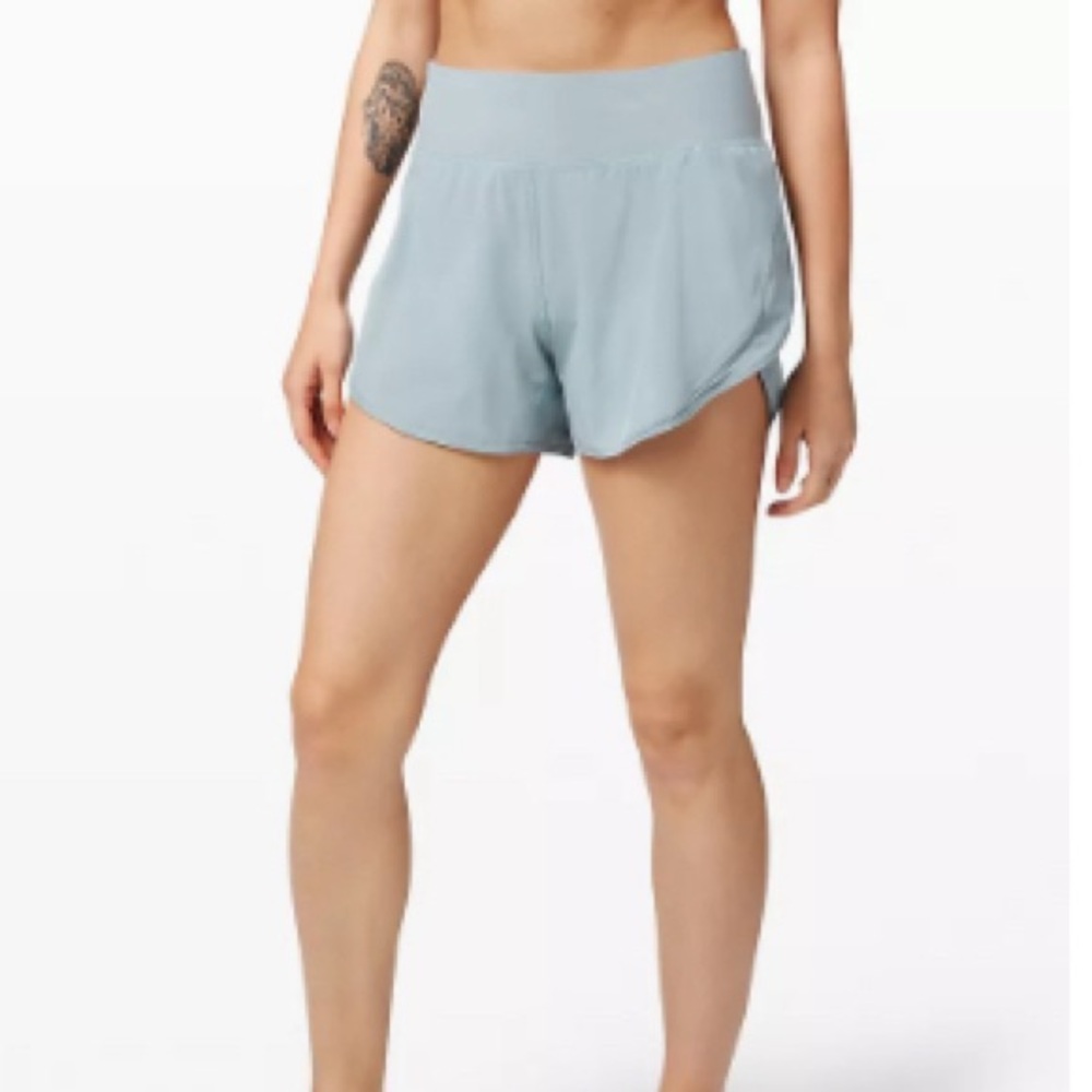 Run off Route High-Rise Short 4" in Blue Cast